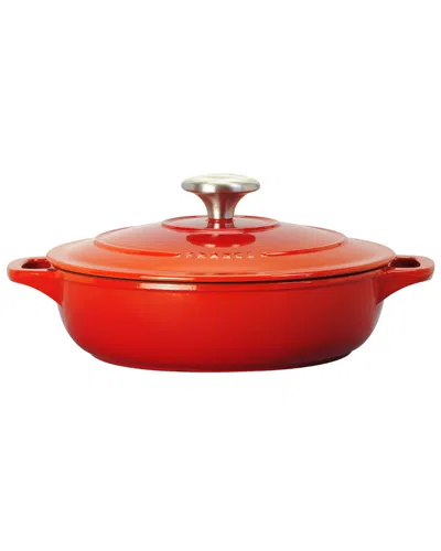 Chasseur Enameled Cast Iron 1qt Round Dutch Oven In Red