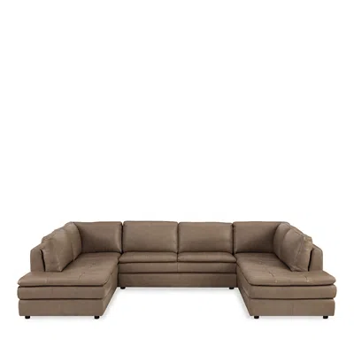 Chateau D'ax Brunello Leather Sectional Sofa