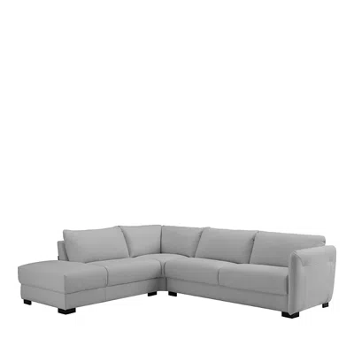 Chateau D'ax Chateaux D'ax Pavia Leather Sectional Sofa In Leather Gray
