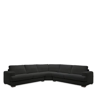Chateau D'ax Eden 3 Piece Sectional Sofa In Black Boucle