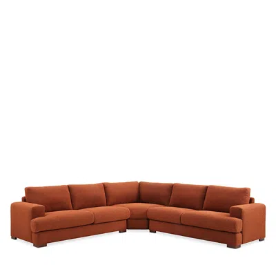 Chateau D'ax Eden 3 Piece Sectional Sofa In Rust Boucle