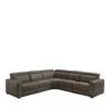 Chateau D'ax Gemma Reclining Leather Sectional Sofa In Dark Grey