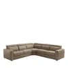 Chateau D'ax Gemma Reclining Leather Sectional Sofa In Light Grey