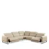 Chateau D'ax Giada 5 Piece Leather Sectional In Perla