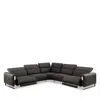 Chateau D'ax Giada 5 Piece Leather Sectional In Santos Black
