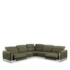 Chateau D'ax Giada 5 Piece Leather Sectional In Santos Green