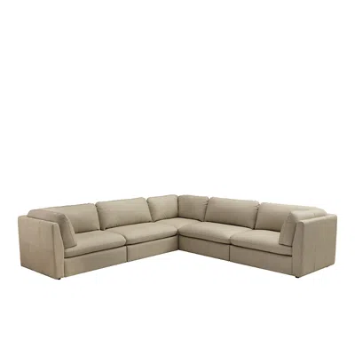 Chateau D'ax Isola Leather Sectional Sofa In Taupe