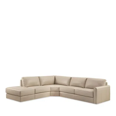 Chateau D'ax Leather Colonna Sectional Sofa In Gray