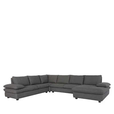 Chateau D'ax Mason 4-piece Sectional In Tun  Charcoal