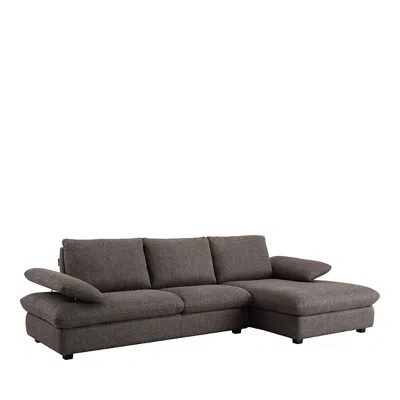 Chateau D'ax Mason Two Piece Sectional Sofa & Chaise In Dark Grey