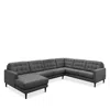 Chateau D'ax Massimo 3 Piece Sectional In Charcoal