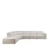 Chateau D'ax Nuvola 6 Piece Power Leather Sectional Sofa In Bright White