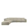 Chateau D'ax Nuvola 6 Piece Power Leather Sectional Sofa In Light Gray