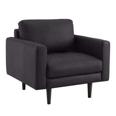 Chateau D'ax Rotolo Leather Chair In Charcoal
