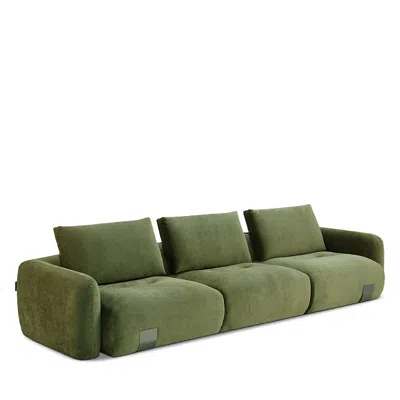 Chateau D'ax Saluto Three Piece Fabric Motion Sectional - Exclusive In Green