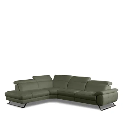 Chateau D'ax Tremezzo Three Piece Leather Sectional - Exclusive In Green