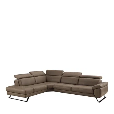 Chateau D'ax Tremezzo Two Piece Leather Sectional In White