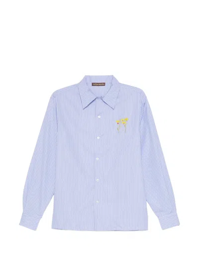 Chateau Orlando Floral-embrodairy Shirt In Blue