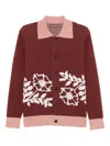 Chateau Orlando Polo Cardigan In Red