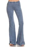 Chatoyant Mineral Wash Bell Bottom Soft Pants In Light Denim In Blue
