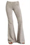 Chatoyant Mineral Wash Bell Bottom Soft Pants In Stone In Gray