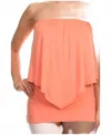 Chatoyant Summer Tube Top In Apricot In Pink