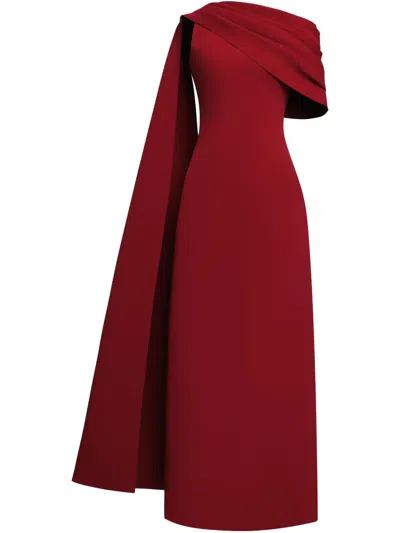 Chats By C.dam Cape-sleeve Dress In Red