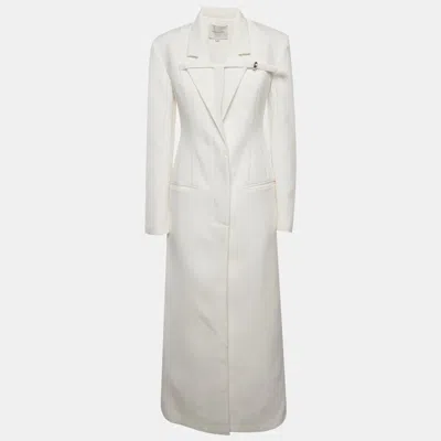 Chats By C.dam Chats By C. Dam White Gabardine Tanglo Long Coat