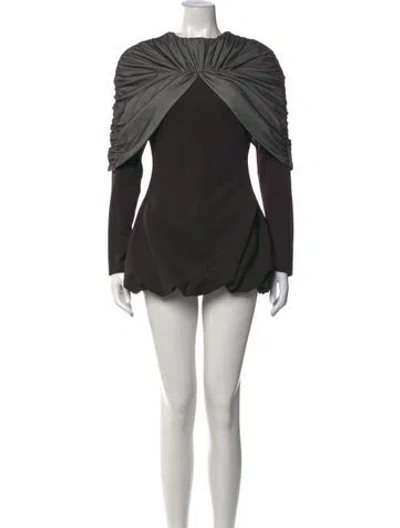 Pre-owned Chats By C.dam Crew Neck Mini Dress In Black