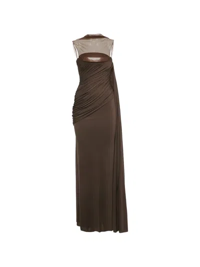 Pre-owned Chats By C.dam Disa Maxi Dress In Brown