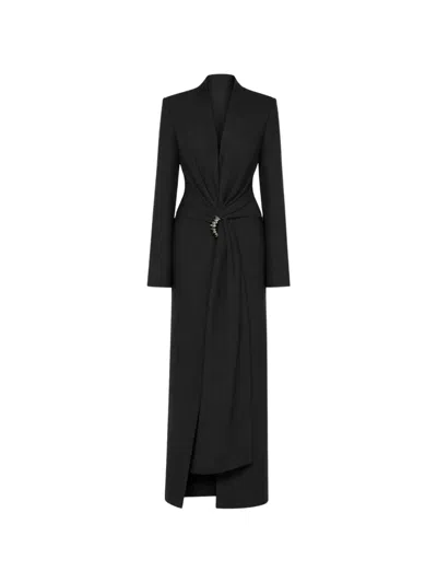 Chats By C.dam Draped Coat In Black
