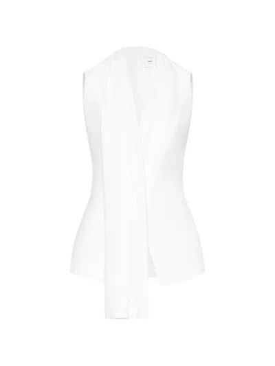 Chats By C.dam Draped Collarless Vest In Pattern