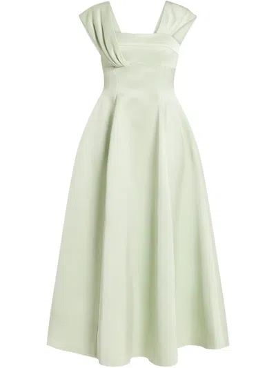 Chats By C.dam Draped-detailing Midi Dress In Green