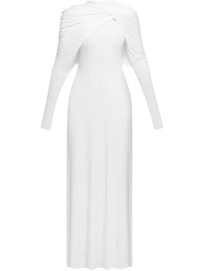 Chats By C.dam Draped Dress In White