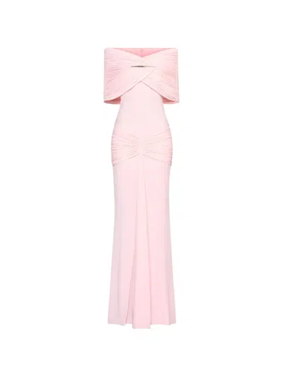 Chats By C.dam Draped Off-shoulder Dress In Pink