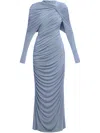 Chats By C.dam Emera Draped Dress In Blue