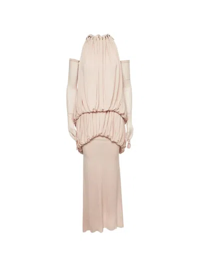 Pre-owned Chats By C.dam Mayer Draped Maxi Dress In 粉色