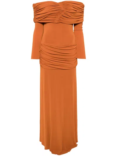 Chats By C.dam Mia Maxi Dress In Orange