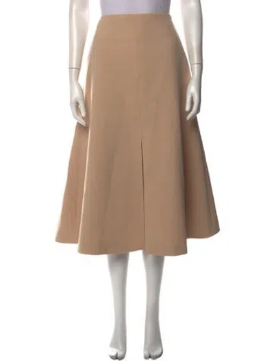Pre-owned Chats By C.dam Midi Length Skirt In Neutrals