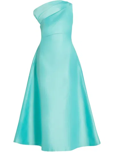 Chats By C.dam One-shoulder Maxi Dress In Green