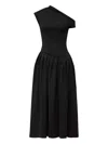 Chats By C.dam One-shoulder Pleated Midi Dress