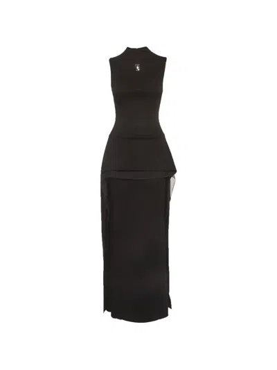 Pre-owned Chats By C.dam Pietra Sleeveless Maxi Dress In Black