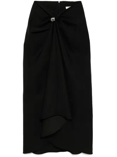 Chats By C.dam Ruth Midi Skirt In Black