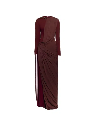 Chats By C.dam Sahra Draped Gown In Brown