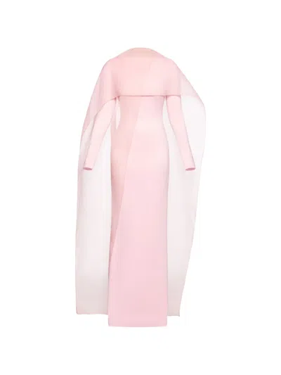 Chats By C.dam Shahi Overlay Long-sleeve Dress In Pink