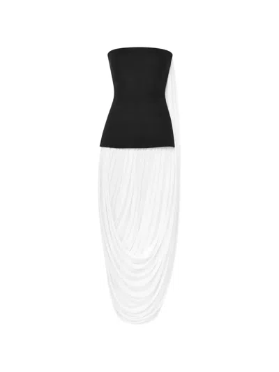 Chats By C.dam Shirley Draped Strapless Maxi Dress In Yellow