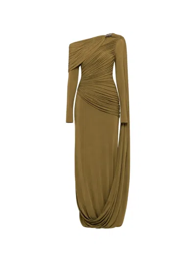 Chats By C.dam Suriya Ruched Dress In Green