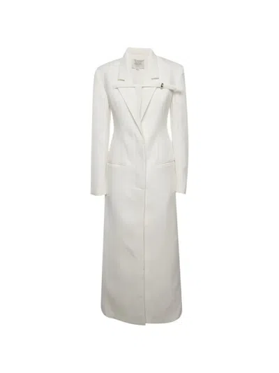 Pre-owned Chats By C.dam Tanglo Gabardine Coat In White