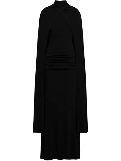 Chats By C.dam Valeris Cape Dress In Black