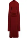 Chats By C.dam Valeris Cape Dress In Red